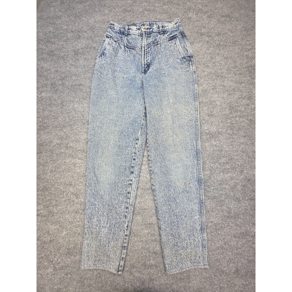 Vintage Rocky Mountain Jeans Women 9/10 Blue Acid Wash Bare Back Denim Pants 90s